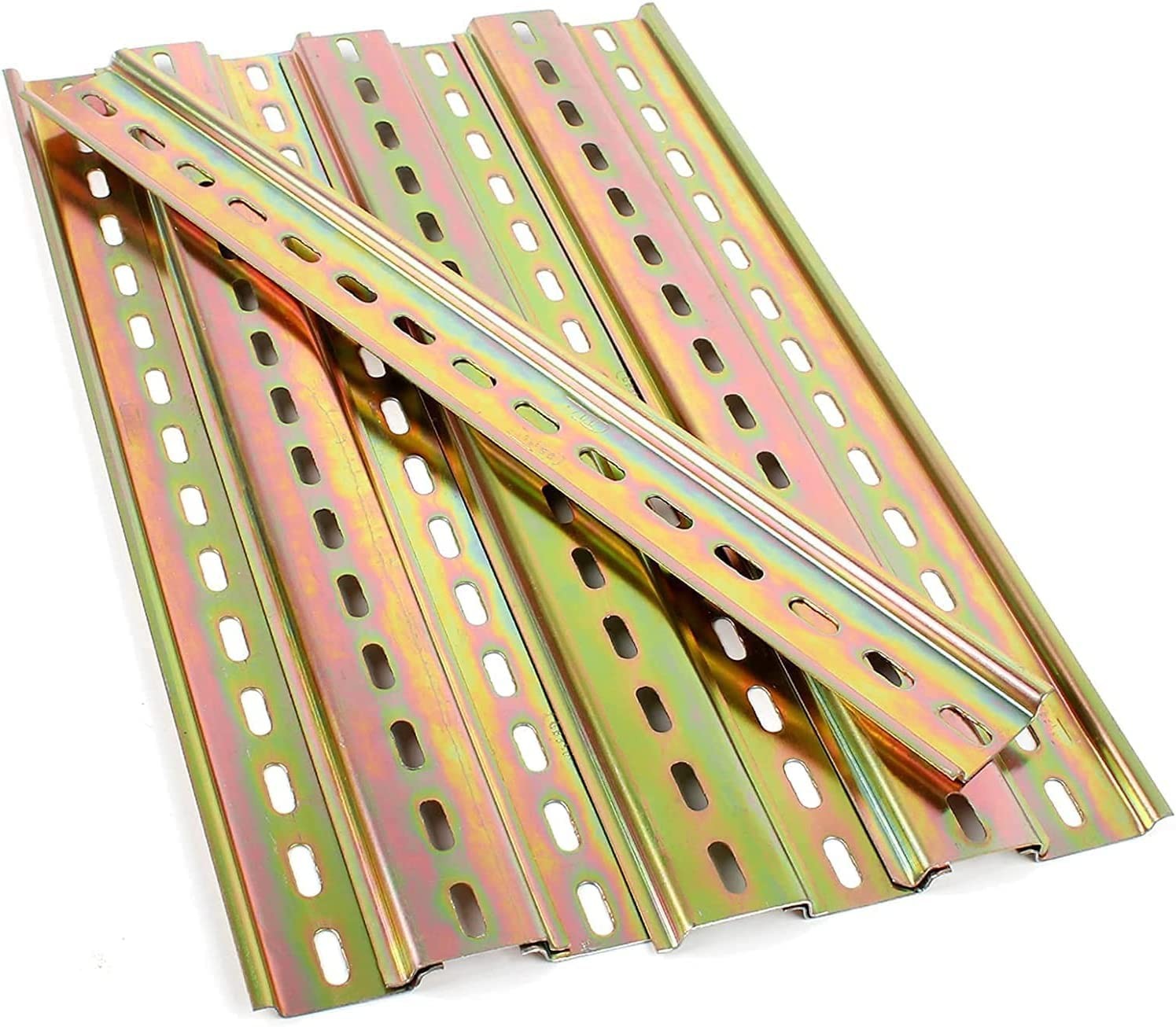 8 Piece Din Mounting Rails, 35mm Width Slotted Iron Rails for Terminal Blocks...