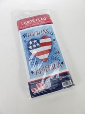 Garden Flag God Bless America Patriotic Heart 4th of July Wincraft 28 x 40