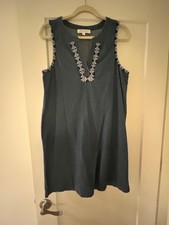 Turo by Vince Camuto Denim Shift Dress Sleeveless  Size LG