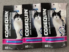 3Packs Cosequin Joint Health Cats 60 Soft Chews w/Omega 3 Mobility Support 12/25