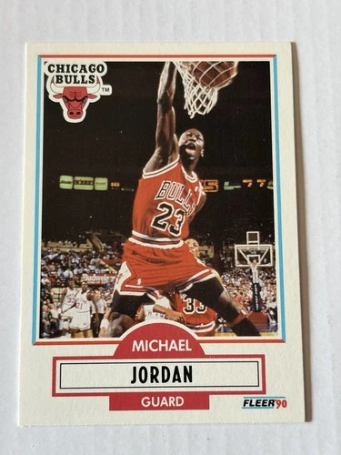 1990-91 Fleer - Michael Jordan #26 Black Line Above Bio Info Chicago Bulls UNC