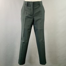 PRADA Size 4 Forest Green Wool Mohair Cuffed Straight Dress Pants