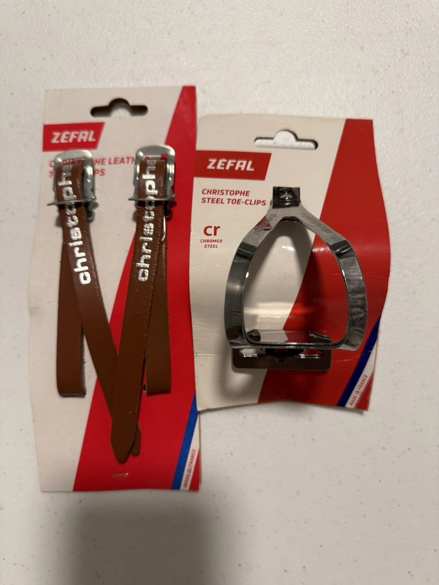 NOS Sangles De Cale-pieds CHRISTOPHE Pour Vélo Vintage - Cuir Rouge, Vélo De Route/course