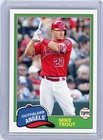 2018 Topps Archives Mike Trout Los Angeles Angels 1981 Topps Design Card #299