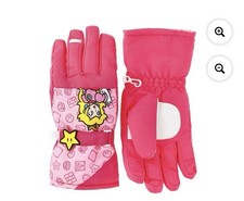 Nintendo Super Mario Princess Peach Girls Ski Gloves Size S/M - NEW
