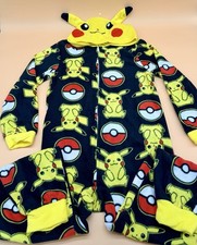 Pok mon Pikachu One Piece Pajamas Union Suit Size 8 M New
