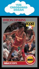 Byron Dinkins 1990-91 Hoops #123 RC Rookie Houston Rockets Basketball Card. rookie card picture