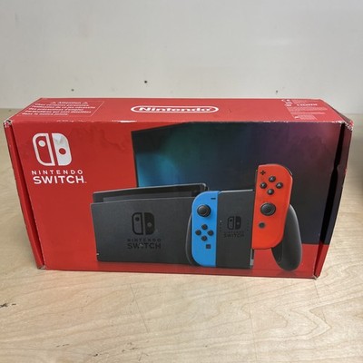 Nintendo Switch A Nintendo Switch with Neon Blue and Neon Red Joy-Con - game console