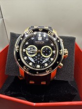 Invicta 6981 Pro Diver Scuba 48 MM Wrist Watch Men s Gold Tone Black