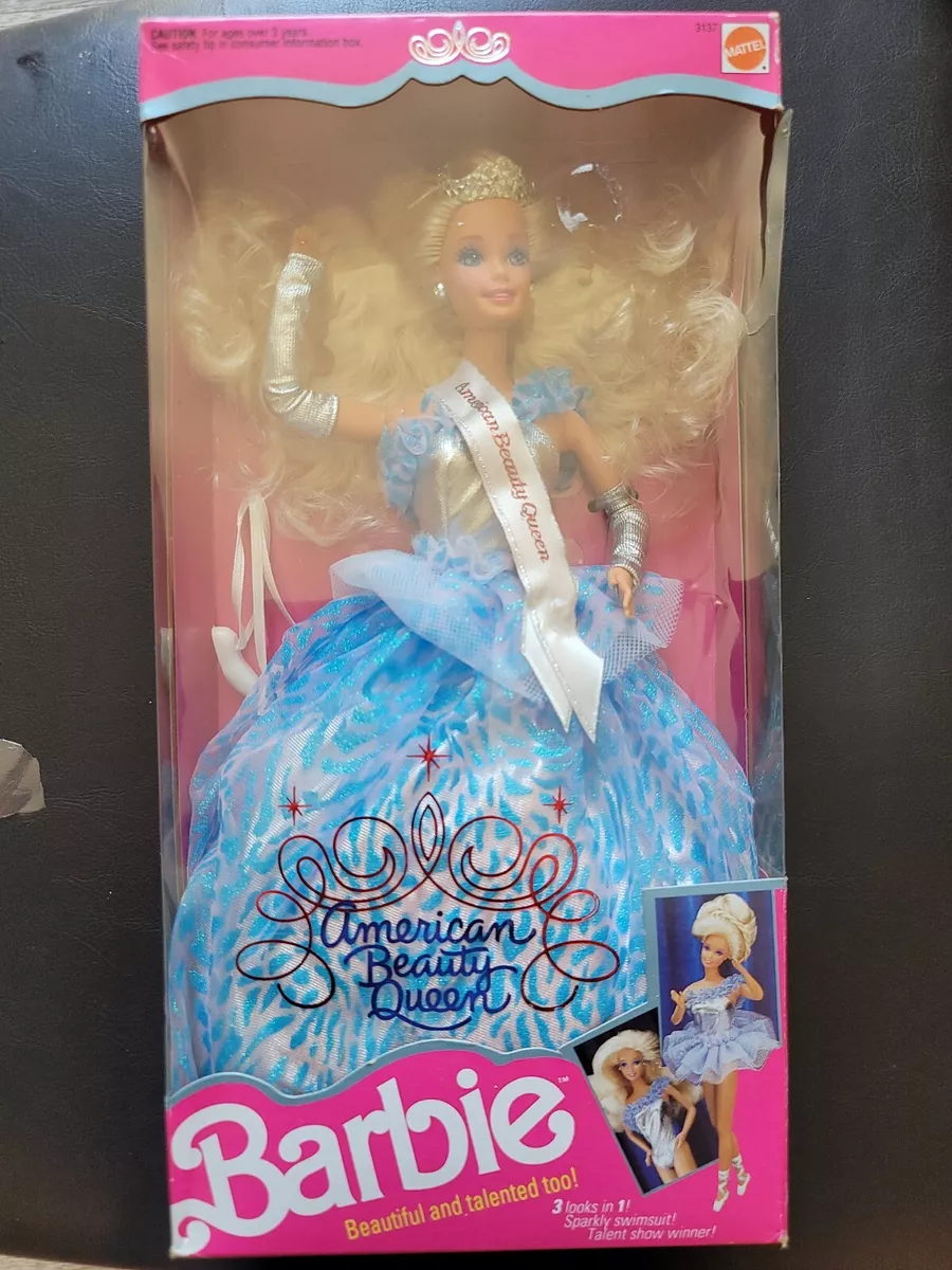 1991 AMERICAN BEAUTY QUEEN BARBIE 3137 Mattel NRFB Pageant 3 Looks In 1