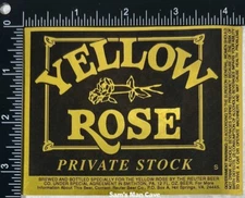 Yellow Rose Private Stock Beer Label - PENNSYLVANIA