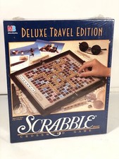 Scrabble Deluxe Travel Edition Crossword Game Vintage 90 Milton Bradley Made USA