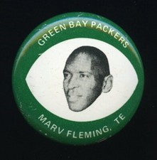 1969 Mrs. Drenk Potato Chips Green Bay Packers Pin Football Marv Fleming *d9