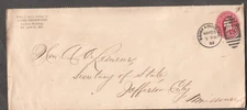 1899 cover Adiel Sherwood St Louis MO to Alexander A Lesueur Secretary Of State