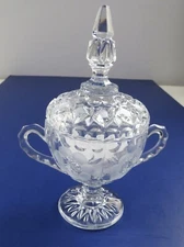 1930s American Brilliant Glass Sugar Bowl Lid and Handles
