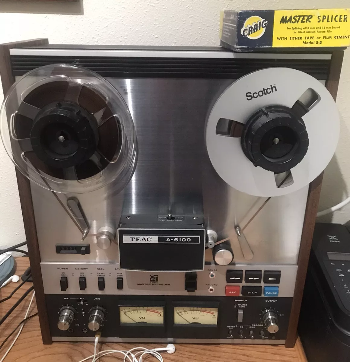 TEAC A-6100 4 Channel Reel to Reel, w/ Hubs, take up reel, music reel. see desc.