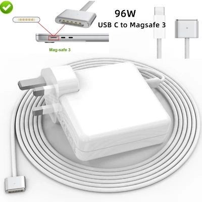 96W Charger + 2M Magsafe 3 Cable for MacBook A2442 A2485 A2458 A2452 A2681 A2779 - Image 1 of 4