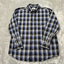 Carhartt Shirt Mens XL Blue Plaid Long Sleeve Button Down Pocket Logo Workwear