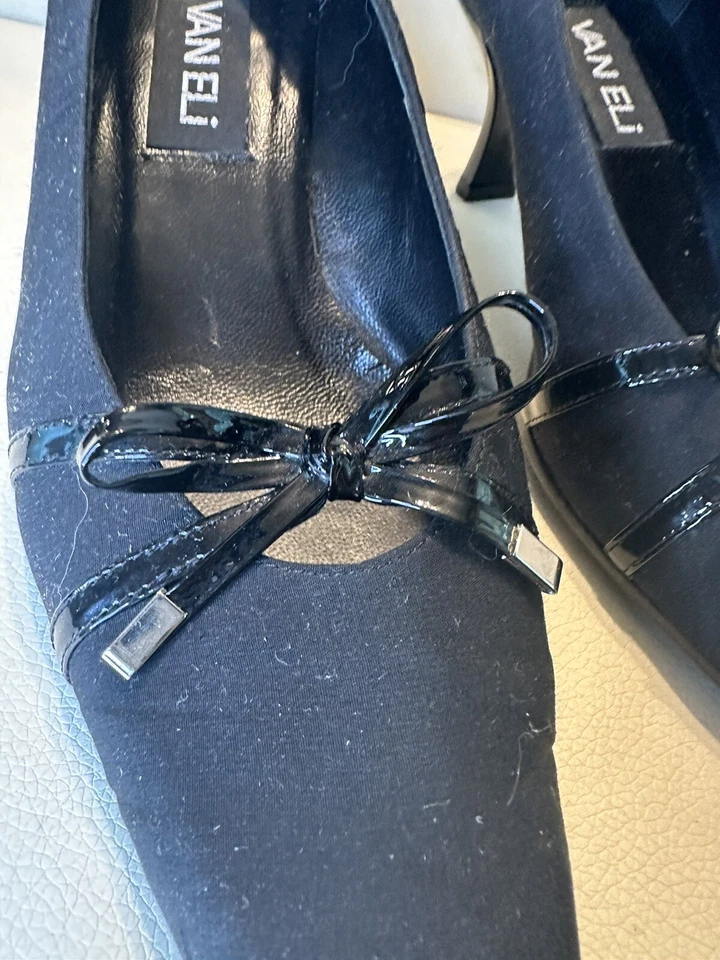 VAN ELI MUJER TELA NEGRA CHAROL LAZO Y TACÓN TALLA 8 Foto 4 de 4