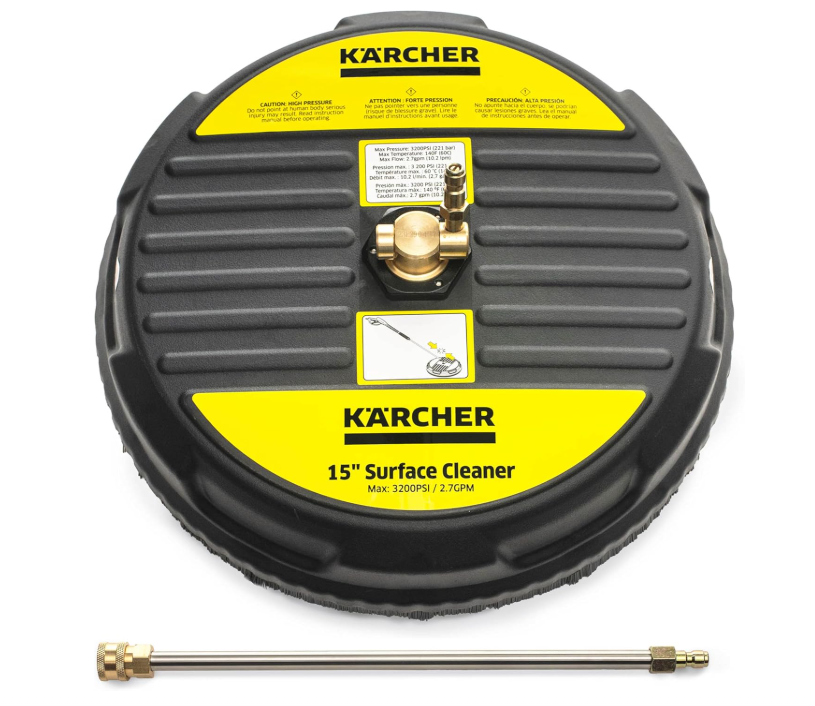 High-Pressure Washer Surface Cleaner with Extension Wand 2600-3200 PSI QC 1/4 Inch