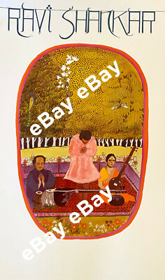 RAVI SHANKAR 1971 concert poster RARE - 24in x 14in