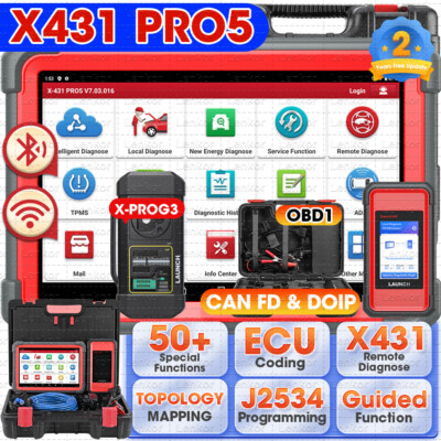2025 LAUNCH X431 PRO 5 PAD V+ Car Diagnostic Scanner Tool Programming Key Coding