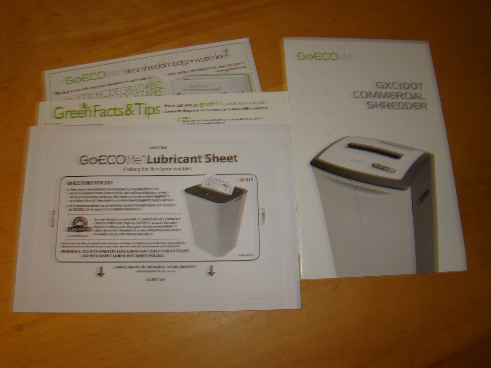GOECOLIFE GXCIOOT COMMERCIAL SHREDDER MANUAL 2010