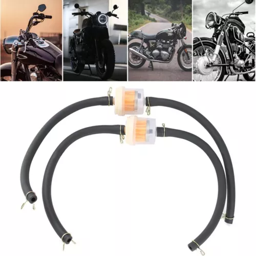 2 PCS 1/4" 6mm Benzinfilter mit Schlauch Motorrad Kraftstofffilter Roller Filter - Picture 1 of 9