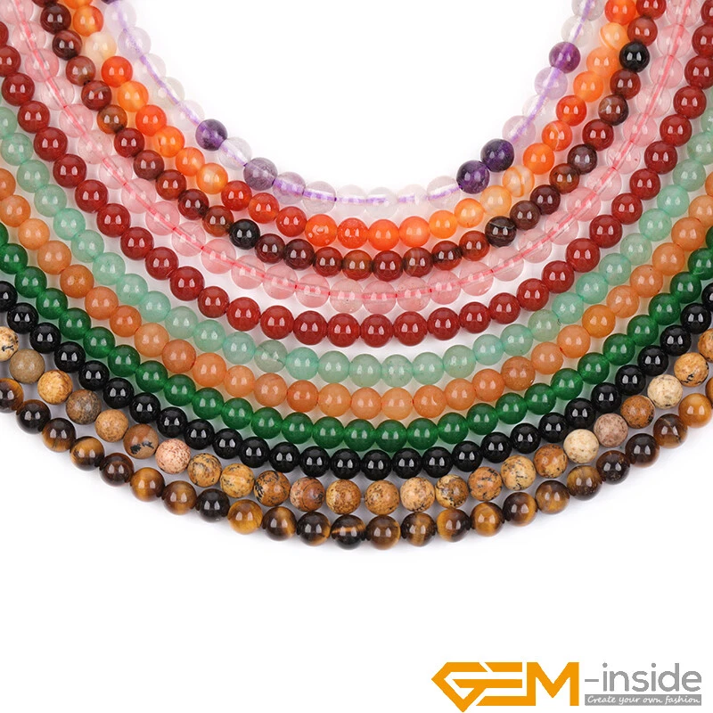 Wholesale Lot Natural Gemstone 2mm 3mm 4mm Tiny Small Spacer Loose Beads 15" - Image 3 of 4