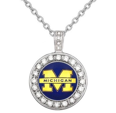 Michigan Wolverines Womens 925 Sterling Silver Necklace College D18