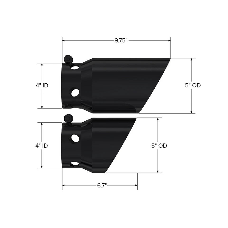 MBRP T5111BLK Acero Inoxidable Negro Redondo 4" Punta de Escape para 08-23 Ford F-250 350 450 Foto 2 de 3