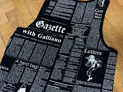 Galliano Gazette Newspaper Tank Top M/L | eBay