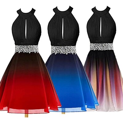 NEW Evening Formal Party Ball Gown Prom Bridesmaid Gradient Short Dress 6-24