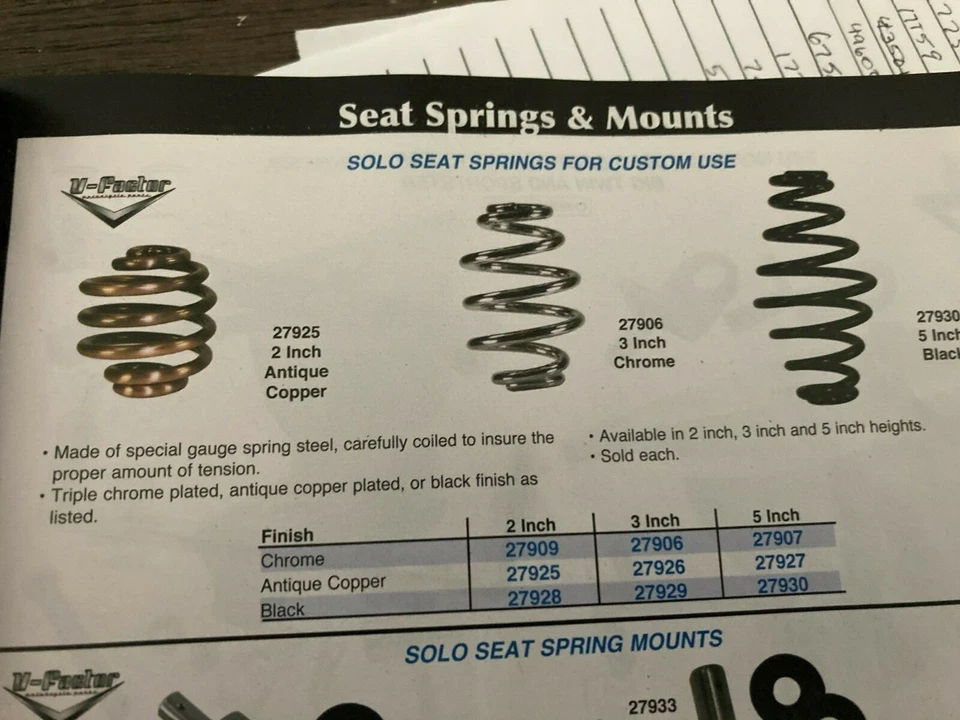 copper plated 5"  Solo Seat Springs for Chopper Harley Bobber - Image 2 of 2