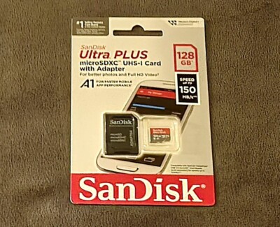 SanDisk Ultra Plus 128GB Micro SD Card Class 10, V10, 150MB/s, microSDXC, UHS-I