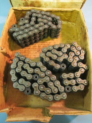 Lot of 3 Sections of Number 50 Triple Roller Chain Magnetic Steel 24-3/4'' Each