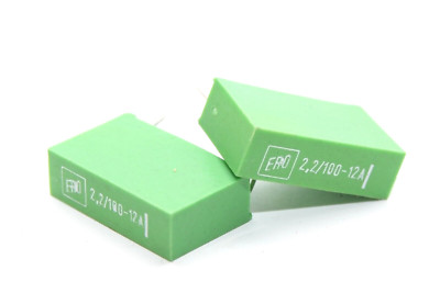 2x ERO Roederstein Capacitor, 2.2 μF / 100V / RM22.5, Audio Capacitor, NOS
