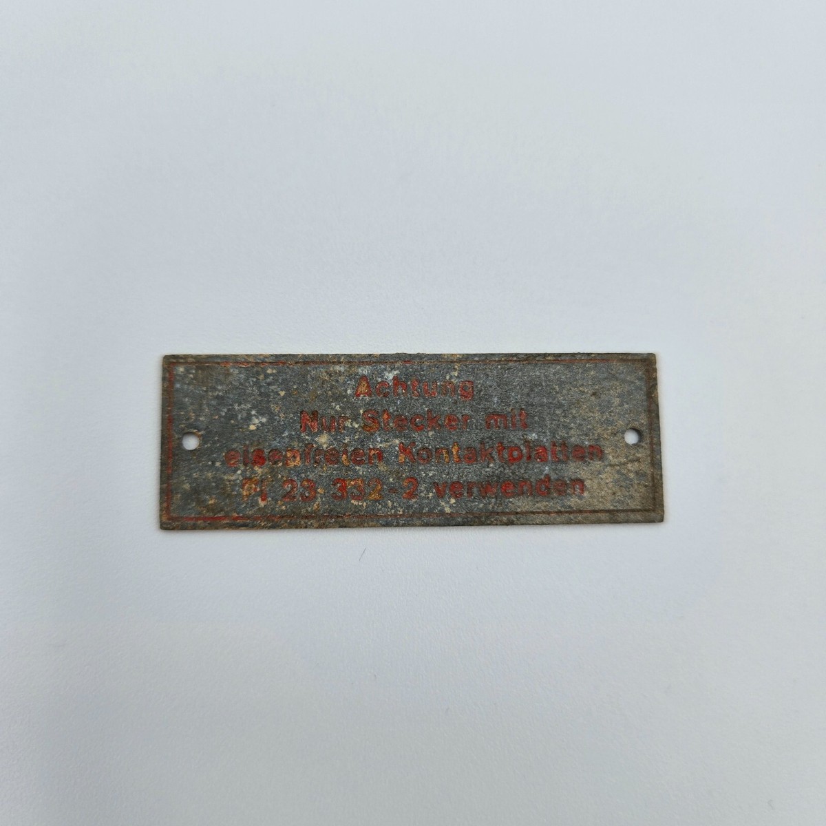 Wワイマール・ドイツ軍＊１９２５年＊デーベルン在郷軍人会旗銘板（実物） WW2 German Luftwaffe Achtung Eisenfrei Kontaktplatten Plate FL