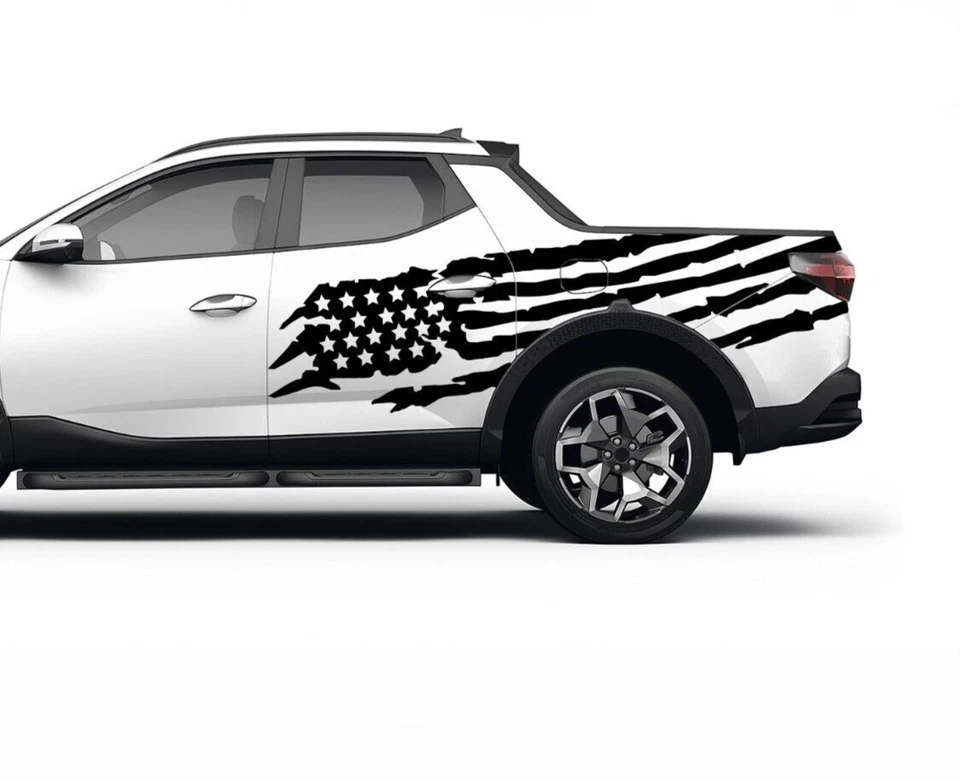 Графический набор наклеек с американским флагом США для Hyundai Santa Cruz 2022 — настоящее время - Изображение 2 из 4