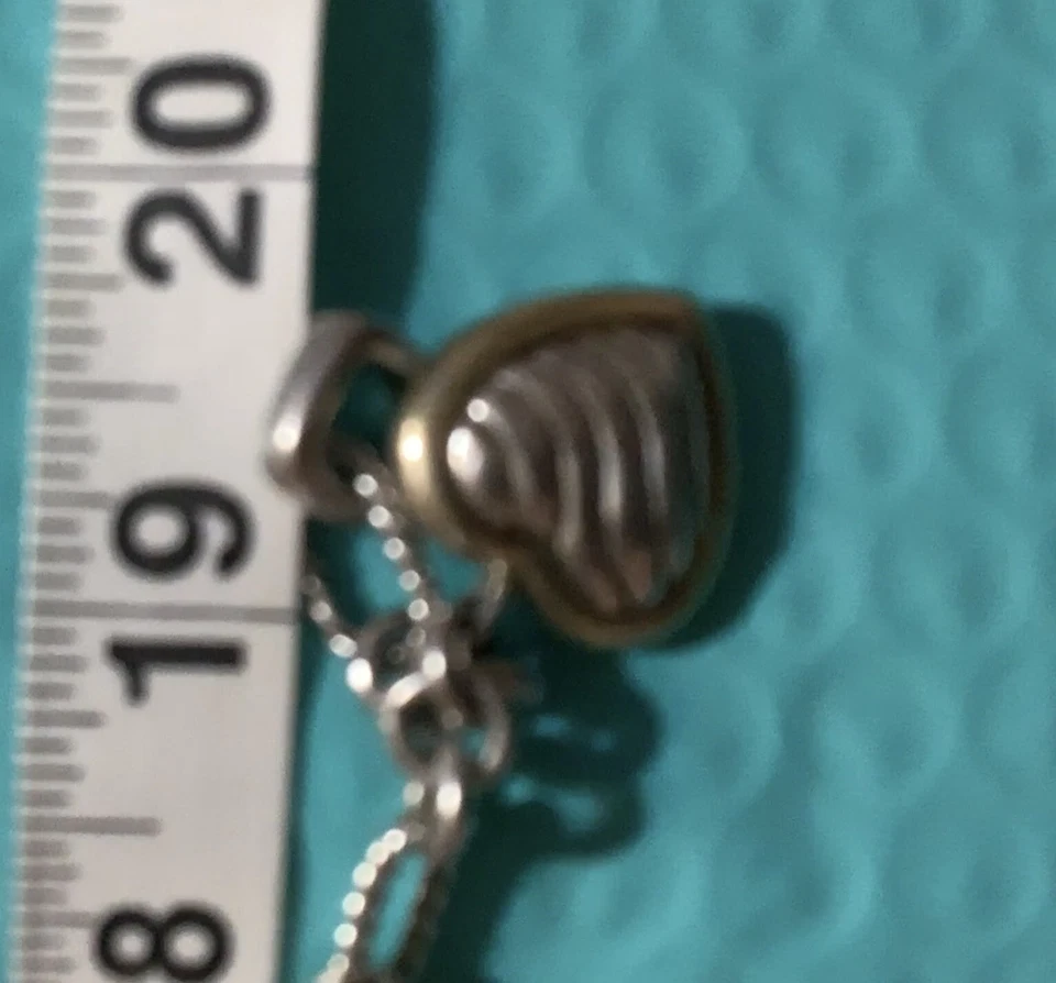 COLLAR CORAZÓN CADENA SS FIGARO ORO 18K DAVID YURMAN Venta al por menor $1600 20 pulgadas Foto 2 de 4