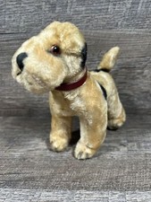 Vintage Mohair Wheaten Terrier w/Collar, Glass Eyes