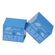 10pcs Mini 5V DC SONGLE Power Relay SRD-5VDC-SL-C PCB Type