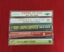 5pc 90's Women Country Western Cassette Tapes Twain, Carpenter, More Tested Vtg