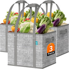 Reusable Grocery Bags, Large Foldable Shopping Tote Bags with Reinforced Handles