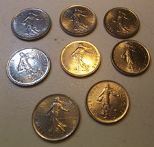 8 France 5 Francs Coins 3-1970, 4-1971 and 1-1973
