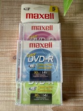 Maxell 5-Pack Mini Color DVD-R Camcorder 1.4 GB 30-Minute New: Read