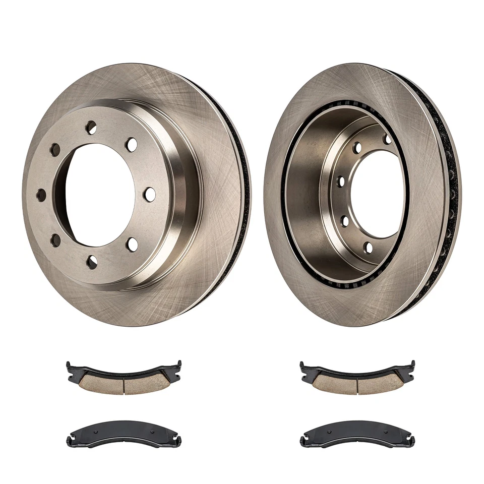 Rear Ceramic Brake Pads and Rotors Kit For 08-14 Ford E-150 E-250 08-19 E-350 - Image 2 of 4