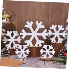 Winter Snowflake Decorations, 5PCS Christmas Decor White Standing Wooden 5 Pcs