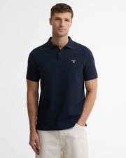 Barbour Men Navy Blue Sports Polo Size Medium Cotton New
