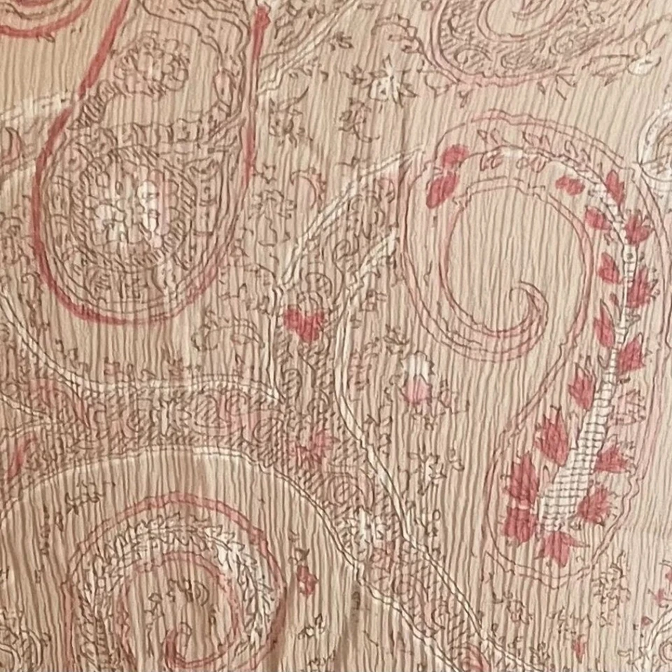 VTG Lane Bryant Sheer Silk Paisley Collared Tunic Cover Up Gauzy Ruched 26/28 - Image 4 of 4